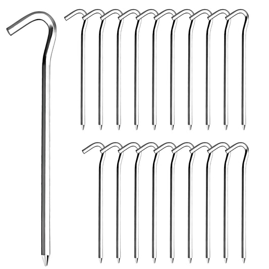 RITDVNI 20Pcs 7" Tent Pegs Ground Stakes Metal Stakes Camping Peg for Pitching Camping Camping Outdoor Decoration